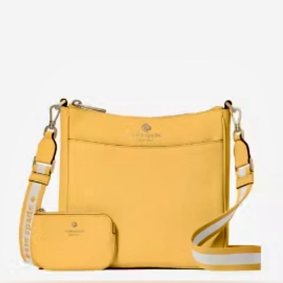 🏵️ NEW Kate Spade EMMA Saffiano Leather Swing-pack X-Body “Butternut Yellow" 🏵️ - Picture 4 of 5